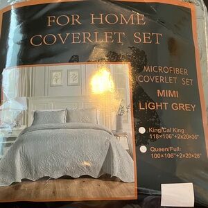 Better Homes And Gardens Light Grey Microfiber Coverlet Set